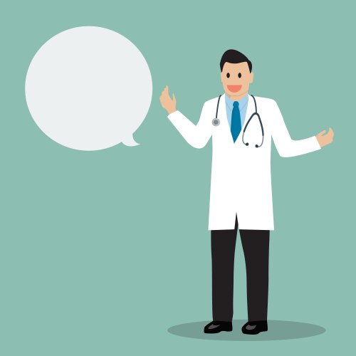 Doctor talking with body language vector image