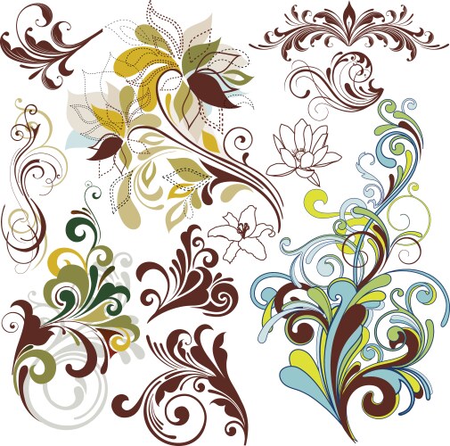 Vintage floral elements Royalty Free Vector Image