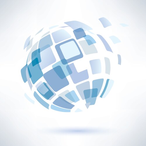 Creative abstract 3d pixel sphere logo design Vector Image
