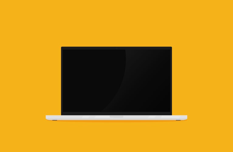Laptop mockup for design isolated on background vector image