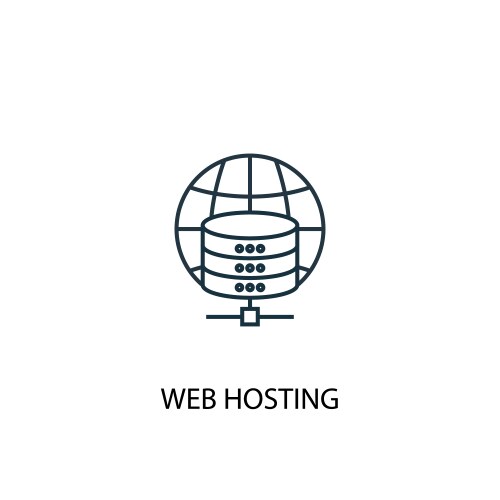 Web hosting concept line icon simple element vector image