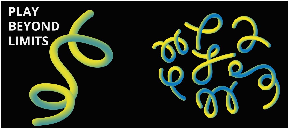 Lines with color gradient abstract 3d shap vector image