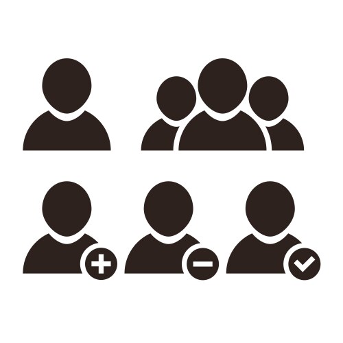 Flat social network icon people Royalty Free Vector Image