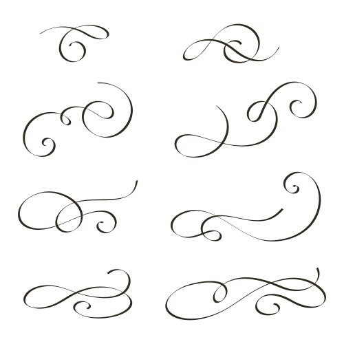 Vintage flourish swirls collection Royalty Free Vector Image
