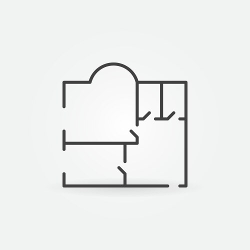 Home floor plan thin line concept simple Vector Image