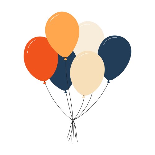 Bundle of colorful balloons with strings floating vektorbild