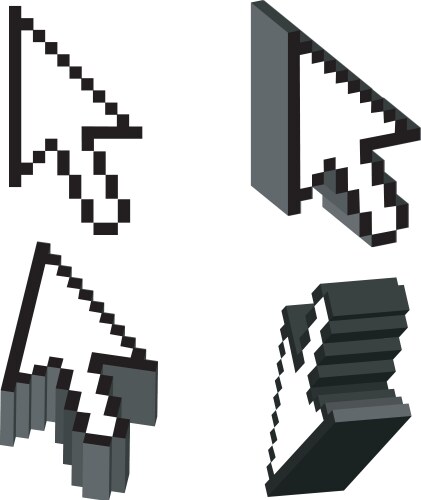 3D Arrow Cursor Pointer vector image