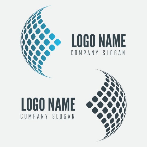 Creative abstract 3d pixel sphere logo design Vector Image