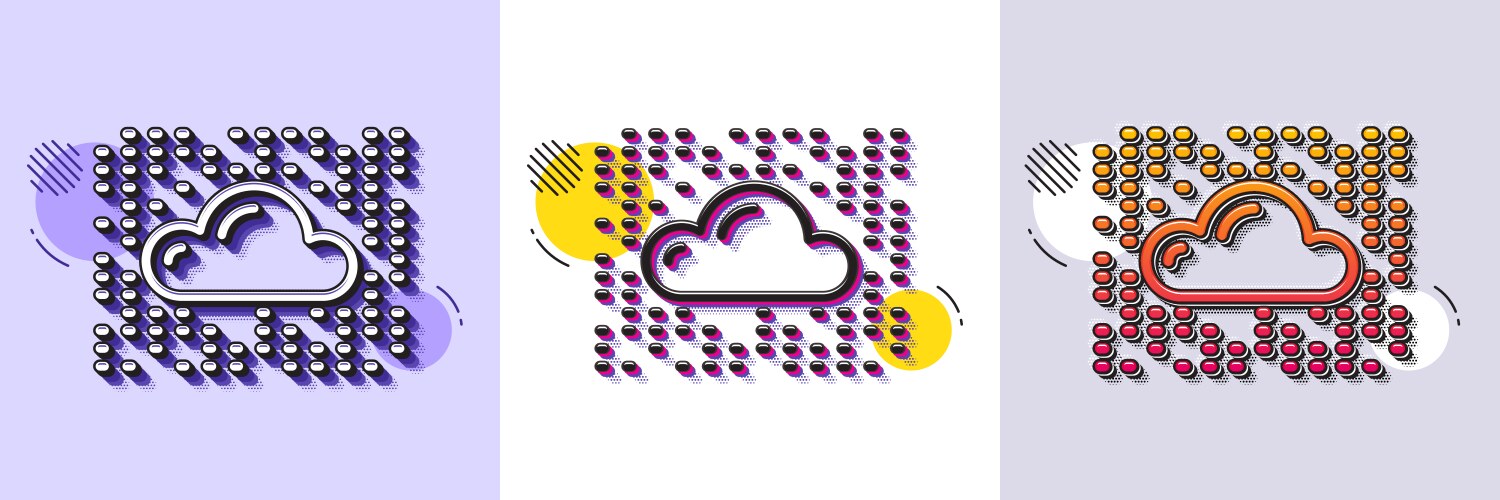 Cloud computing system line icon internet data vector image