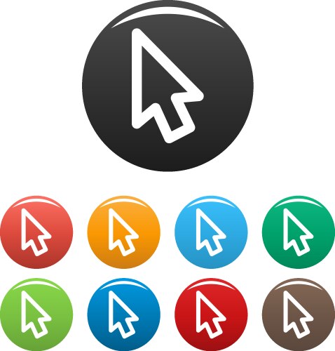 Cursor retro element icons set color vector image