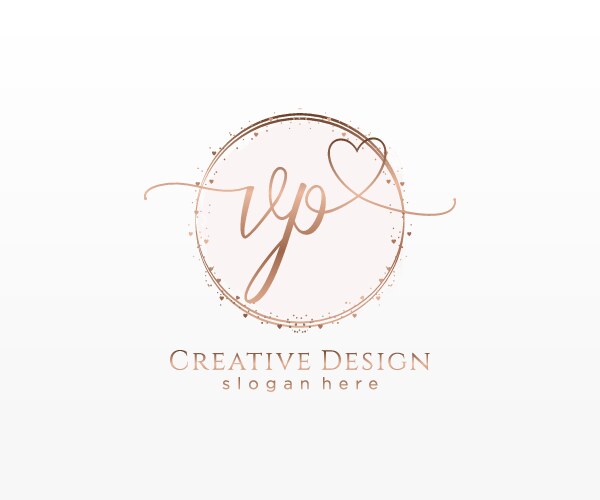 Elegant VP Monogram Logo with Circle Vector Image