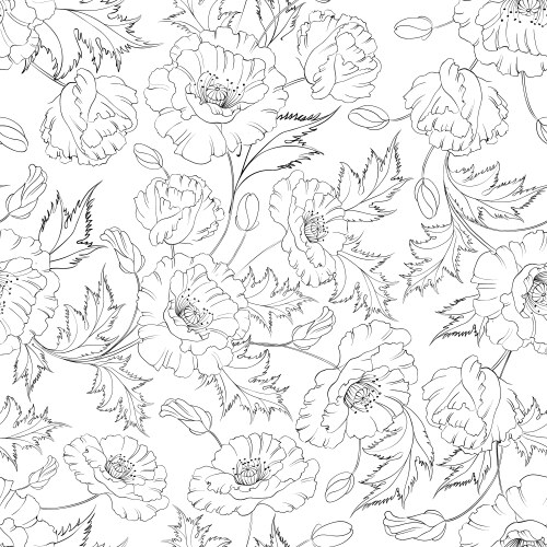 seamless pattern from flowers of poppies vector image