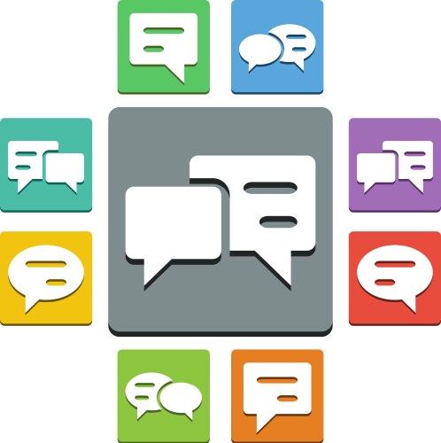 bubble speak icons vector image