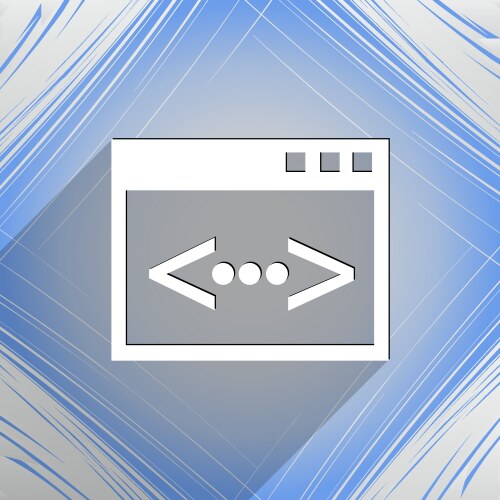 Code icon symbol flat modern web design with long vector image