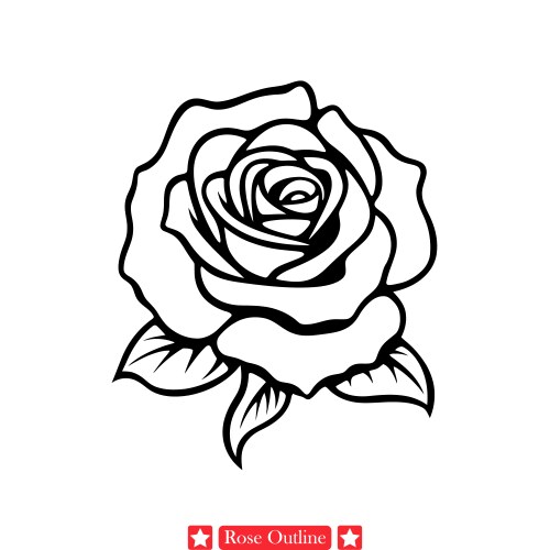 Elegant Rose Silhouette Vector Image