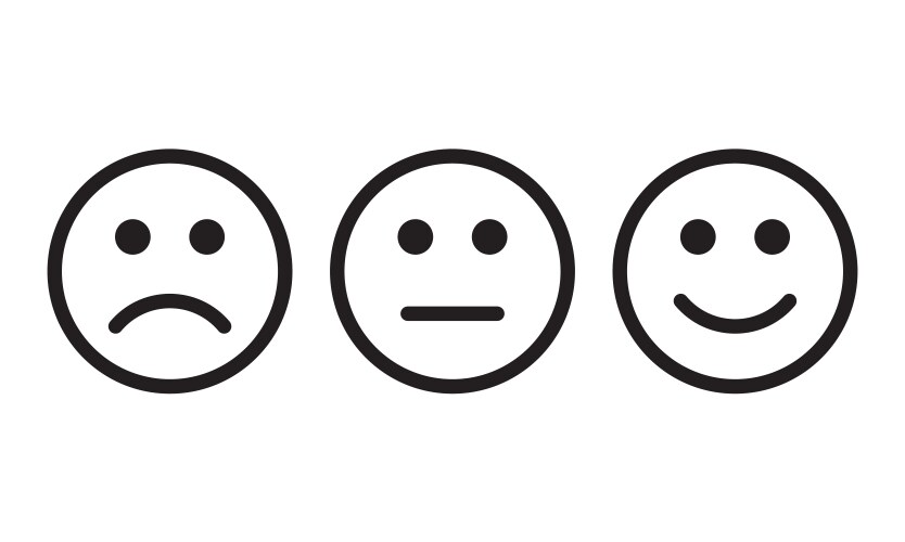 face smile icon positive negative neutral vector