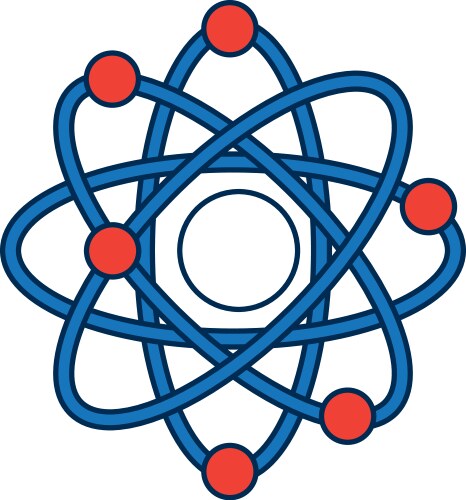 Atom scheme molecule particle science school vector image