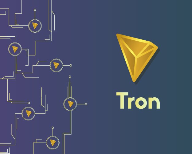 Cryptocurrency tron blockchain circuit networking vector image