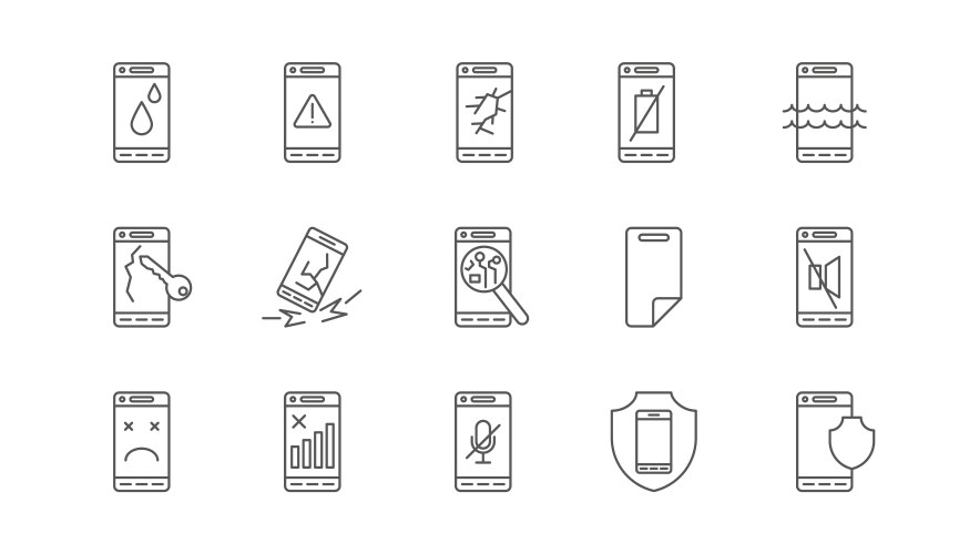 phone error symbols smartphone security problem vector image