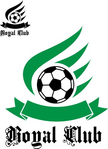 Royal Soccer Ball - Green & Black Vector Image