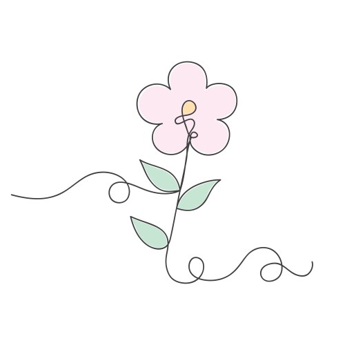 beautiful flower one line continuous drawing vector image