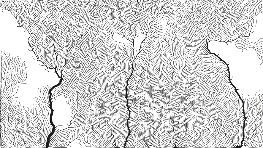 Growth pattern generative branching structure vector image