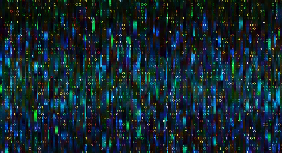 Abstract technology binary code red background vector image