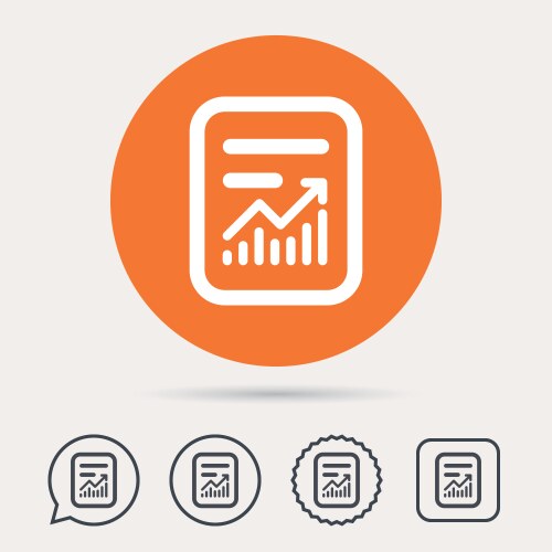 Report file icon document page with statistics vector image