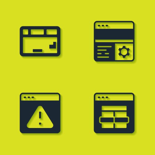 Set keyboard mysql code browser with exclamation vector image