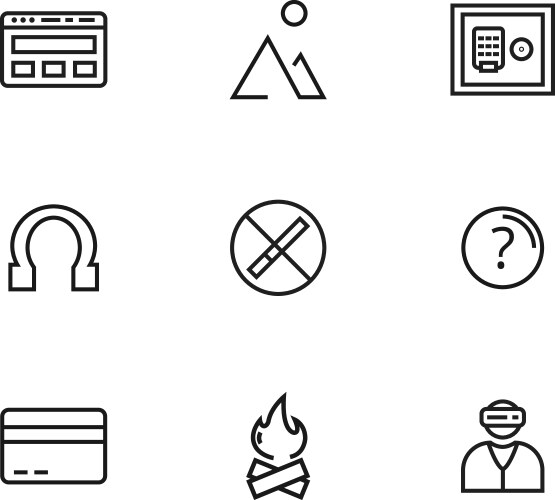 9 line icons set for web and user interface vektorbild