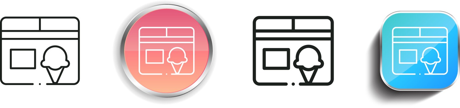 Freezer icon thin linear regular and button style vector image