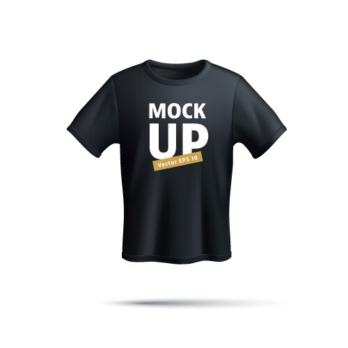 men black t-shirt front view mock up vector image