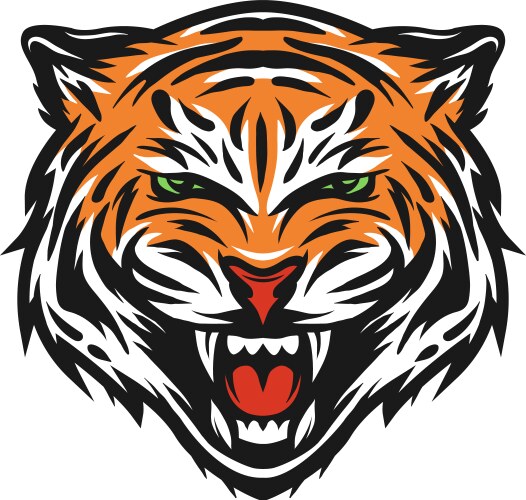 Powerful Tiger Head Vector Image