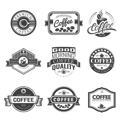 Retro Coffee Labels & Icons Vector Image