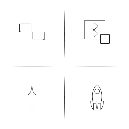 User interface simple linear icons set outlined vector image