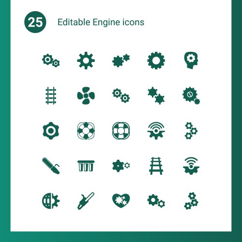 15 engine icons Royalty Free Vector Image - VectorStock
