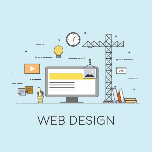 Flat mobile ui ux design web infographic concept vector image