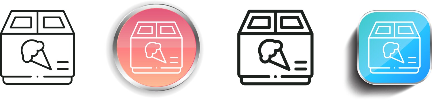 Freezer icon thin linear regular and button style vector image