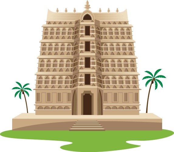 hindu south indian temple structure vector image