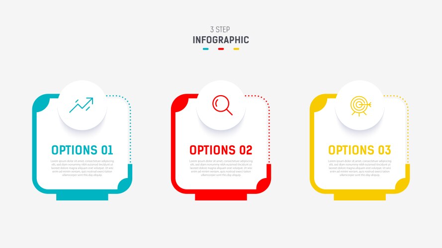 Three step infographic label design template Vector Image
