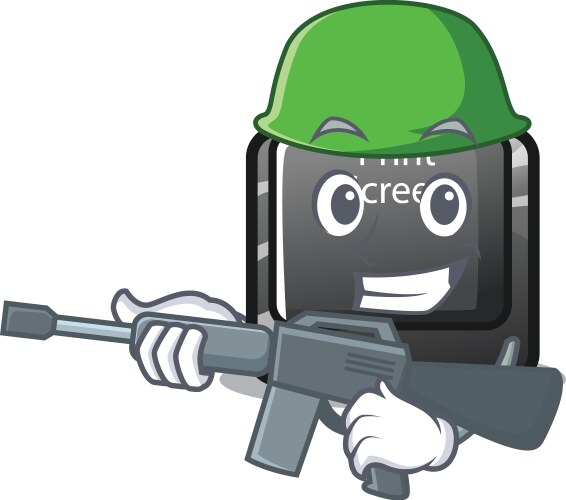 Army button print screen computer character vector image