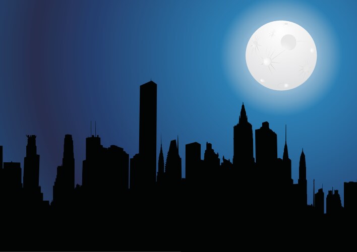 Night City Skyline Background Royalty Free Vector Image