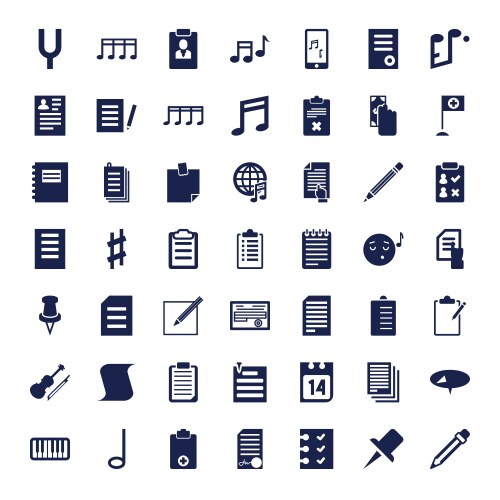 7 note icons Royalty Free Vector Image - VectorStock