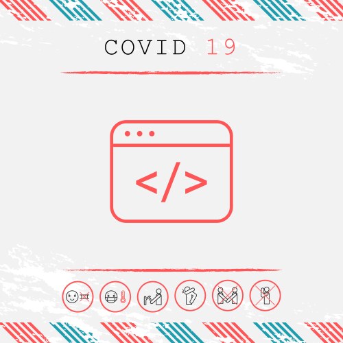 Code editor icon graphic elements for your design vector image