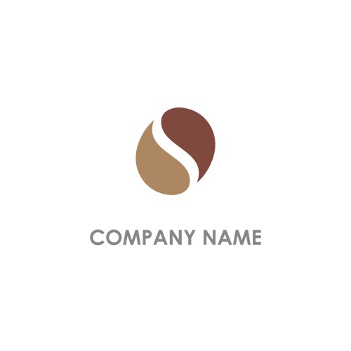Coffee Bean Logo - Dark Brown Vector Image