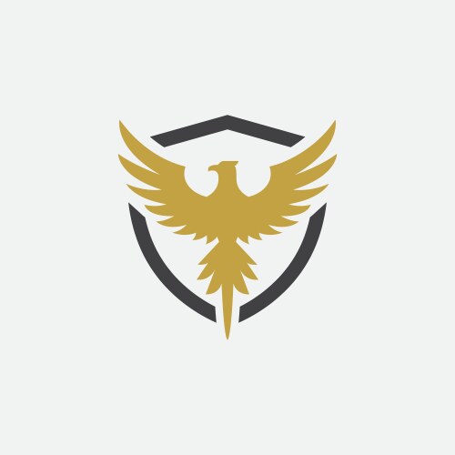 Creative flying golden eagle logo Royalty Free Vector Image