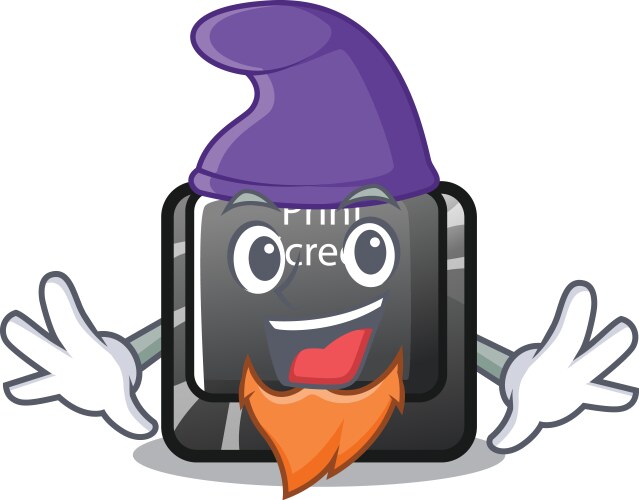 Elf button print screen computer character vector image