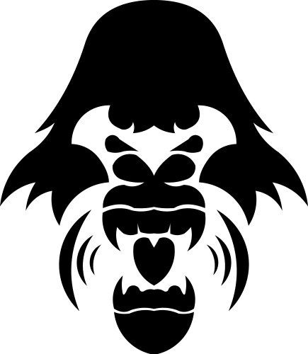 Angry gorilla monkey face for logo Royalty Free Vector Image