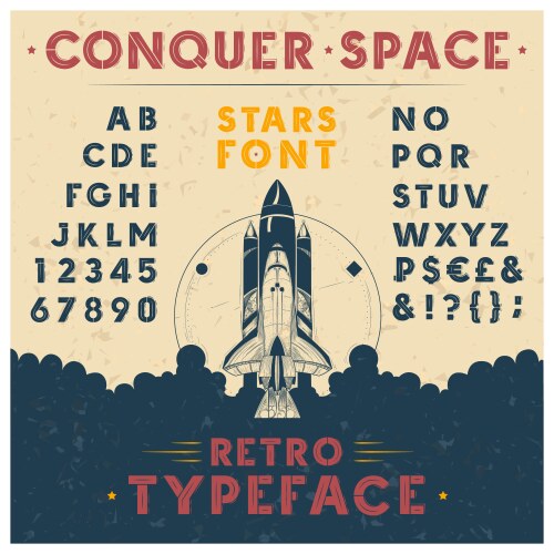 Retro Launch Font Collection vector image