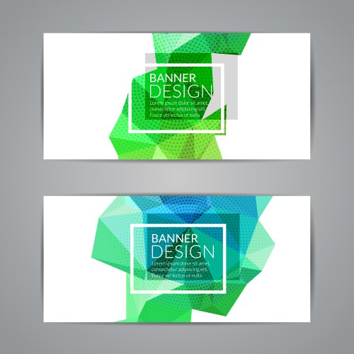 Set of polygonal triangular colorful background vector image